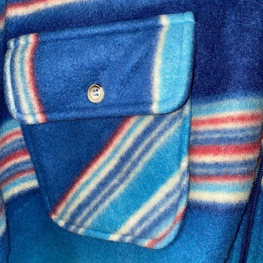 VINTAGE Out Brook Western Stripe Print Fleece Button-up Size Large - Picture 16 of 16